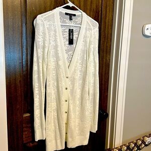 WHBM LS Boyfriend Cardigan with gold snap buttons size XL